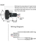 Diagram of 1 Piece PIR Motion Sensor Switch with Adjustable Detection Distance and Delay Time for Automatic Lighting control.