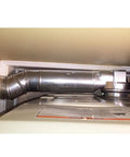 Magnetic Dryer Vent Coupling for 90 Degree Vents installed on floor exit with 12 Inch UL 2158A Approved Dryerflex Transition Hose