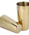 Top Shelf 304 Stainless Steel Cocktail Shaker Set With Polished Rustproof Finish featuring golden shaker cups for professional cocktails.