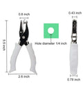 One Quarter Inch Circle Hole Puncher, Handy Handheld Paper Punch With Soft Grip Handle, detailed dimensions and hole size shown