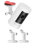 2 Pack No Drill Camera Wall Mount Bracket For Ring And Wyze Security Cameras with red clip and adjustable mounts.