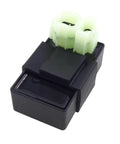 Close-up of a Gy6 6 Pin AC CDI Box Fits 49cc To 250cc Scooters ATVs Dirt Bikes Go Karts and Mopeds with green connector