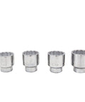 Close-up of 4 SAE sockets from the 21 Piece 3/4 Inch Drive Socket Set With Case Includes 16 SAE Sockets From 7/8 Inch To 2 Inch