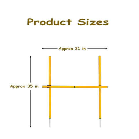 2.6 Ft Dog Agility Obstacle Course Backyard Set With Wave Poles And Adjustable Hurdles Pack Of 3 Yellow dimensions approx 31x35 in