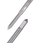 Close-up of 10 Piece Micro Tap Set Metric Thread Taps M1 To M3.5 showing detailed threading and cutting edge for small DIY projects