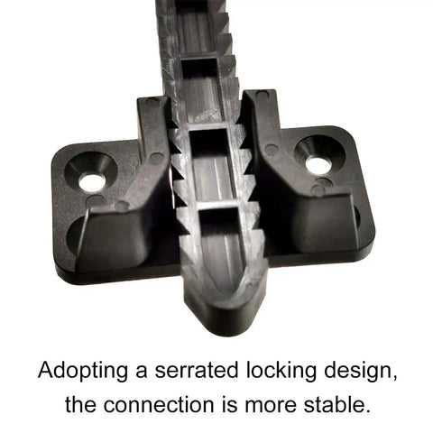 Close-up of Rock Solid Sectional Sofa Connectors Heavy Duty Couch Brackets with serrated locking design for stability.