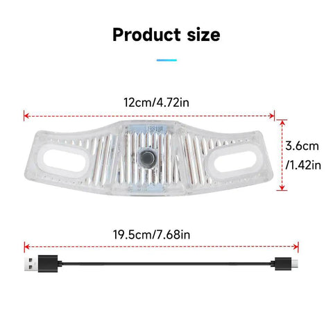 Product dimensions of Rechargeable LED Bike Wheel Lights 2 Pack With Motion Sensor Waterproof Spoke Lights for Adults and Kids.