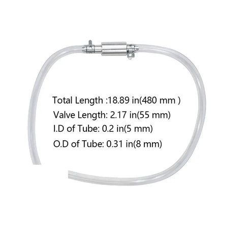 Brake Bleeder Hose Kit With One Way Check Valve For Motorcycle Clutch Bleeding Corrosion Resistant Aluminum Body Easy Clip Connection Air Blocking Tube Tool For Quick Mess Free Brake Fluid Release, 18.89 inches length