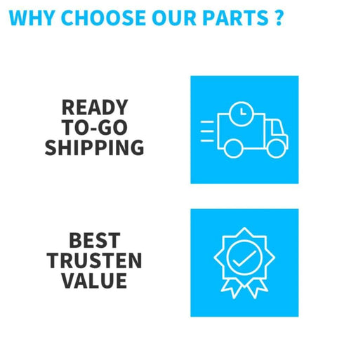 Image stating 'Why Choose Our Parts?' with icons for 'Ready To-Go Shipping' and 'Best Trusten Value.'
