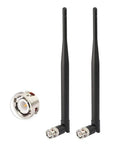 Two Pack UHF 400-960MHz BNC Male Antennas For Handheld Scanners And Ham Radios, 3dBi Gain, showcasing both antennas and BNC connector