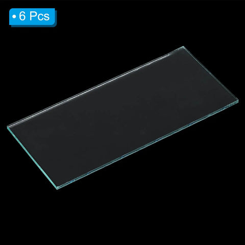 Pro Shop Grade Welding Filter Lens Replacement Plates 4 1/4 By 2 Inch Hardened Glass View Screen Covers 6 Pack clear glass lens