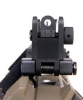 Close-up of Ultralight Flip Up Sight, 45 Degree Offset Rapid Transition Front And Rear Backup Sights For Rifles showing precision adjustment.
