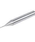 SpeTool carbide upcut inlay router bit, close-up view, 1/4 in shank, 1/32 in cutting diameter, spiral end mill