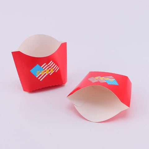 Red Paper Snack Boxes 100 Pack Disposable Fries Boxes For Grab-And-Go Food Service Perfect For Fries Chips Popcorn Sweets Store Use