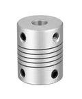 Dope Aluminum Alloy Shaft Coupling Flexible Joint For Motors 6mm To 6.35mm Bore 25x19mm Size L25xD19 Silver Finish Lightweight 17g Set Screw