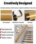 Weatherproof Pvc Stair Covers With Warm Wood Grain Texture And Heavy Duty Nonslip Coating For Hassle Free Indoor Outdoor Upgrades Quick No Sweat Installation And Rock Solid Guardrails For Kid Senior Safety, featuring PVC handrail and stainless steel bracket.