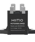Heavy Duty 800V DC Relay Contactor 20A Rated Top Tier For Solar EV Chargers And ESS Battery Banks UL Listed black relay with 20A rating.