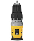 Xtreme 12V Drill Driver Kit With Three Eighths Inch Chuck, cordless power tool, front view, yellow and black design.