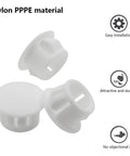 White 13mm Hole Caps And Hole Plugs 30 Pack For Panel End Caps And Tubing Posts showing easy installation and durability features