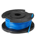 Replacement Trimmer Spool for 3411646, Single Line, black plastic spool with blue line, 4.6 inch width