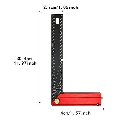 Folding Aluminum Alloy Measuring Gauge and Engineering Square with Multi Angle Ruler for Ultra Precise Right Angles Layout Tool