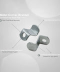 Right Angle Corner Bracket For Woodworking And DIY Furniture Repair Slim Silver Metal Brace Plate For 90 Degree Joints