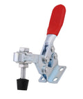 Heavy Duty Horizontal Toggle Clamps Clutch Tight Grip For Woodworking Jigs Welding Fixtures Electroplated Rustproof Steel Shop Built Assembly Hardware 5 Piece close-up of clamp with red handle.