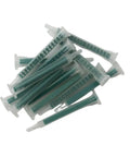 50 Pack 2K Mixing Tips 83mm Static Nozzles for Two Component Epoxies and Resins, Bubble Free Blend, Go-To 5.3mm Inner Diameter and 7.6mm Outer Diameter, Built For Strong Adhesive Bonding; green plastic tips