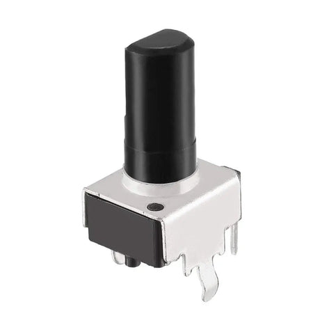 10K Ohm Carbon Film Potentiometer Single Turn Rotary Pot with 6mm Knurled Shaft, D Type Half Shaft, shown in 10 Pack