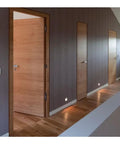 Wooden doors with Concealed Tubular Chain Spring Door Closer With Inner Mount Automatic Soft Close Latch Stopper Shielded Hardware installed
