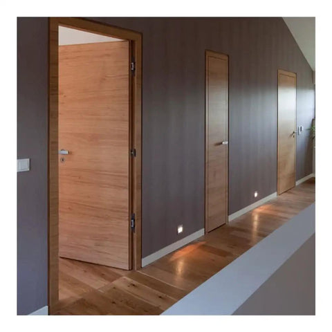 Wooden doors with Concealed Tubular Chain Spring Door Closer With Inner Mount Automatic Soft Close Latch Stopper Shielded Hardware installed
