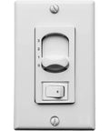 Dimmer switch with numerical settings and toggle for control, suitable for use with Knockout Matte Black Indoor Ceiling Fan.