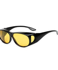 Pro-Level Safety Glasses With Side Shields Scratch And Fog Resistant Clear Lenses Offer Total Uv Defense To Slash Eye Strain, black frame with yellow lenses.