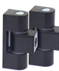 180 Degree Direct Cabinet Heavy Duty Hinge Lock Hardware 1 Piece CL45-1 Zinc Black For Kitchen Cabinets And Storage Doors, black metal hinge close-up