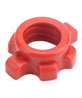 Red star lock nut from 40cm Dumbbell Handles With Anti Slip Rubber Grips And 4 Star Lock Nuts For Home Gym Weight Lifting PP Plastic Bar Grips.