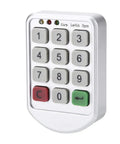 Code Lock Keypad Cabinet Lock With ABS Plastic Panel, supports temporary or fixed passwords, shown in front view