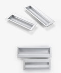Concealed Cabinet Pulls Two Pack 96mm Center Distance Silver Aluminum Recessed Handles For Drawer And Wardrobe Hidden Sliding Door Hardware