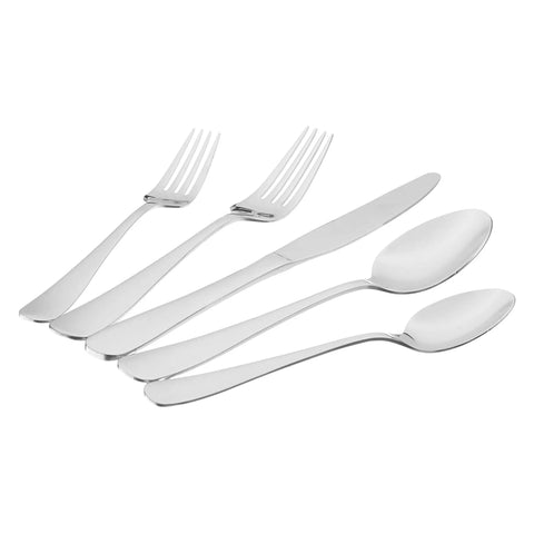 Straight Up Durable Stainless Steel Silverware Set Featuring Smooth Round Edges And Everyday Reliability - This Hella Solid Twenty Piece Flatware Service For Four Delivers Quick Dishwasher Cleaning Without Rust Or Tarnish