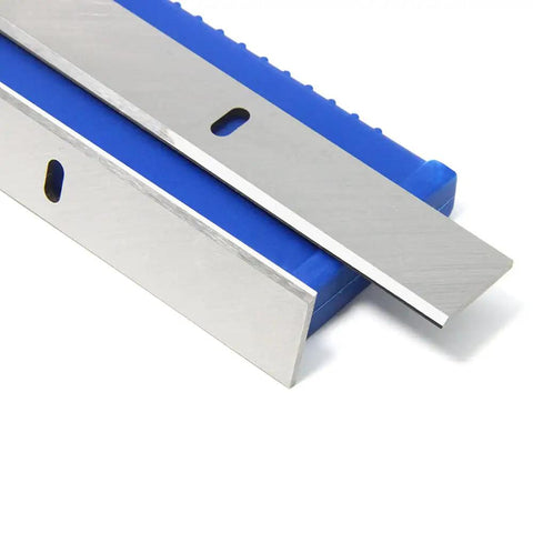 Beefed Up 10 Inch Jointer Planer Knife Set For Home Woodworking, Premium High Speed Steel Blades, Ultra Sharp Replacement Blades For 10 Inch Planer Jointers, 2 Pack With Plastic Case: two HSS blades in blue case