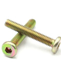 Six Pack M6 And M8 Zinc Plated Flat Round Head Hex Socket Furniture Connector Screws Countersunk Bolts close-up