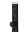 Hidden Wood Door Pivot Hinge Stainless Steel Full Rotation Heavy Duty Invisible Door Hardware Matte Black Finish For Cabinets And Bookcases Easy Install No Brainer viewed from side with dimensions 10x2.3cm