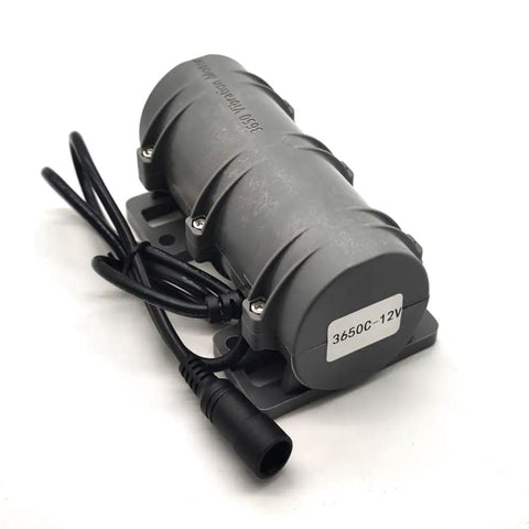 Beast 12V DC Vibration Motor, 3800 RPM Mini Rotary Vibe with sturdy plastic shell, close-up view for industrial use