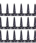 Heavy Duty Iron T Shape Door Hinges, 4 Inch Black, 24 Pieces, 6 Screw Holes, Flexible Silent Gate Hinges for Doors and Gates