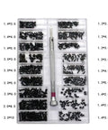 18 Piece Miniature Machine Screw Set With Countersunk And Round Head Screws In Clear Organizer Case For Laptop Repair Glasses And Watch Maintenance Everyday Precision Hardware Kit