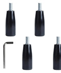 4 Pcs Revolving Handwheel Handles With M6 Male Threaded Stem Zinc Alloy Steel Powder Coated Black Finish For Milling Machines And Lathes