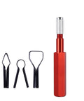 Pro Grade Floor Skiving Cutter Set For Welding Line Smoothing And Scraping With Aluminum Alloy Handles, Three Corner Smoothing Cutters, Red Finish, Durable Flooring Cutting Blade Tool For DIY And Pros. Three-piece set with red aluminum handle and black blades