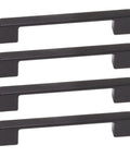 5 Inch Aluminum Alloy Drawer Handles Set Matte Black Cabinet Pulls With Solid Base Includes Screws Durable Rust Resistant Hardware For Kitchen And Bathroom Drawers Easy Install 10 Pack, four handles