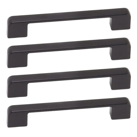 5 Inch Aluminum Alloy Drawer Handles Set Matte Black Cabinet Pulls With Solid Base Includes Screws Durable Rust Resistant Hardware For Kitchen And Bathroom Drawers Easy Install 10 Pack, four handles