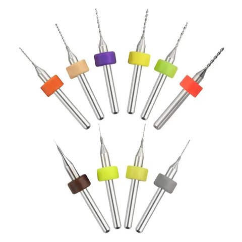 Assorted 20 Pcs Tungsten Carbide Micro Drill Bits Set For PCB Work Shanks 0.1mm To 1.0mm (2 Each)