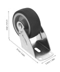 Premium Barn Door Floor Guide Roller Slider Kit With Ridiculously Slick Caster Wheels And Quick Fit Mounting Screws, detailed view of roller wheel and metal bracket.